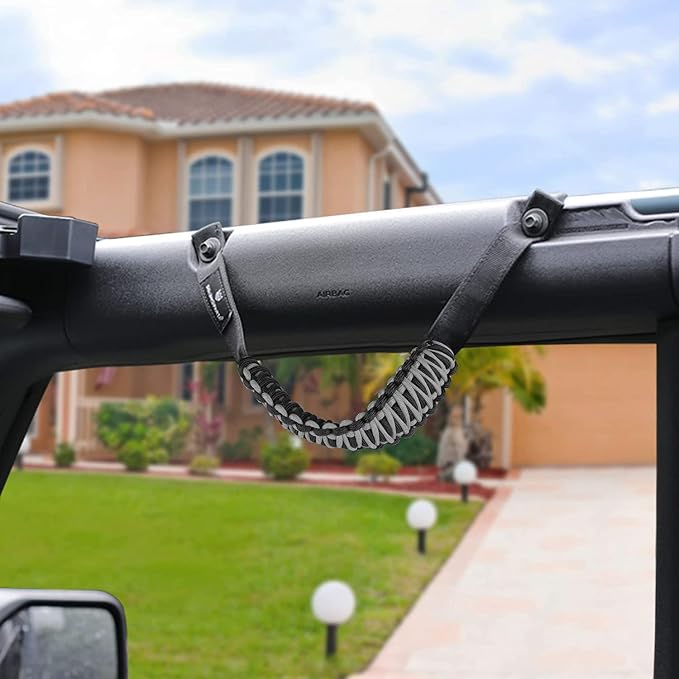 SEVEN SPARTA 4pack Roll Bar Grab Handles for Ford Bronco 2021-2026 2/4 Door | No Drill Install, Color-Matched Paracord Handles, Uses Factory Bolts, Sturdy & Comfortable Grip for 2021-2026 Bronco 2/4 Door