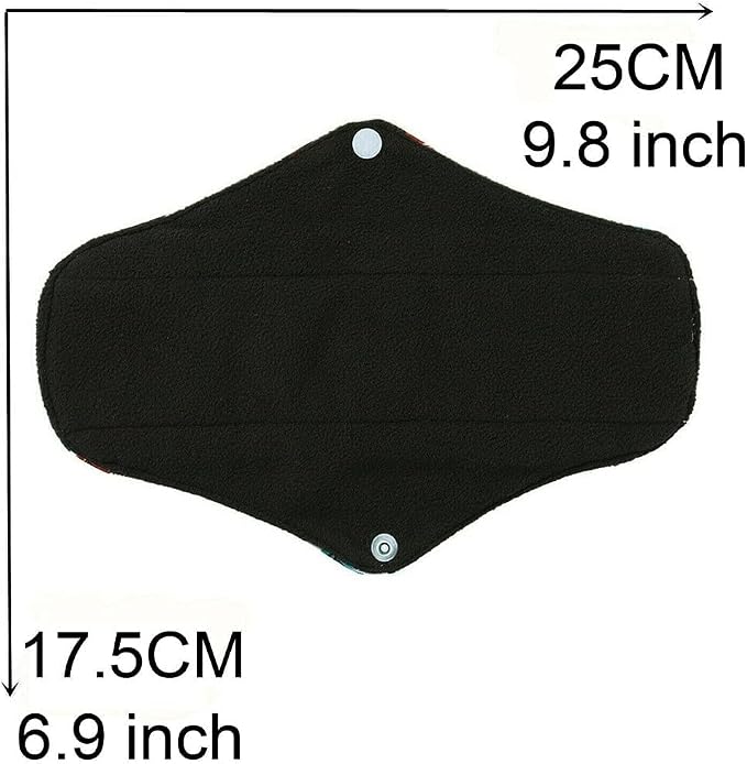 Regular Flow Women Daily Use Cloth Reusable Menstrual Pads Sets Including 1pc Mini Wet Bag and 6pcs Regular Flow Menstrual Mama Pads Cloth Sanitary Napkins