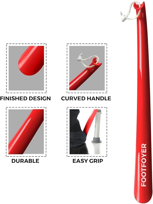 Long shoehorn that is comfortable to wear and has a handle is ideal for both men and women