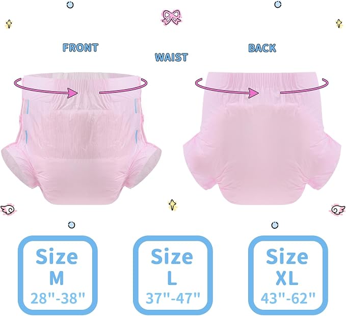 CutiePlusU Diaper 10 Pieces Protective Underwear Pink 36"-46"