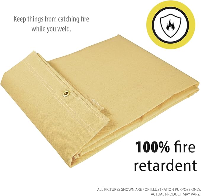 Deke Home - Fireproof Welding Blanket 6x8 ft, Heavy-Duty Fiberglass Fire Shield for Welding, Heat Resistant 1,000°F, Fire Retardant, Fireproof Insulation Blankets for Home, Kitchen & Industrial Use.