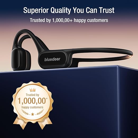 Blue Deer Bone Conduction Personal Sound Hearing Amplifier & Headphones for Seniors Adults - Bluetooth (BT) 5.3, Ultra Lightweight, Easy to Operation, 5-Level Memory Volume, IPX5 Water-resistant-Black