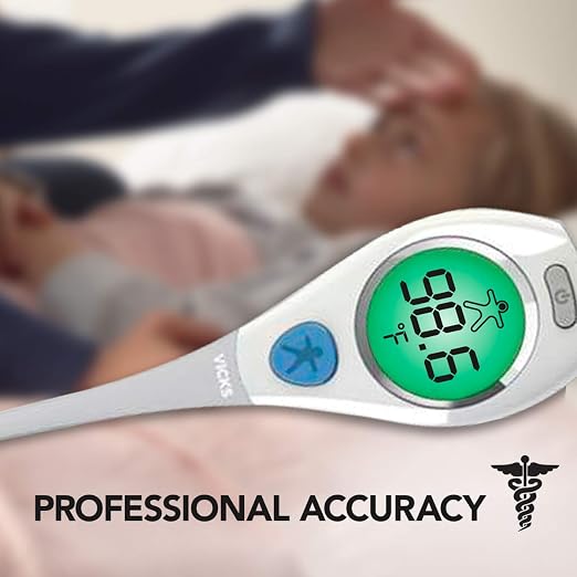 Vicks RapidRead Digital Thermometer | Temperature Readings in 2 Seconds, Use as Oral Thermometer for Adults and Baby, Rectal Thermometer or Under Arm