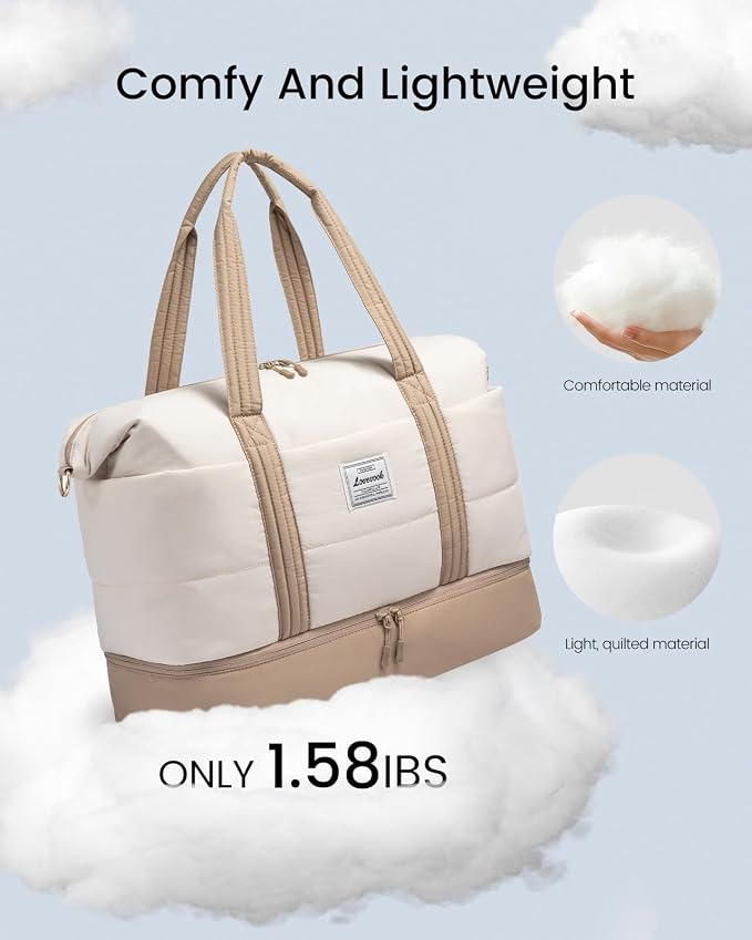 LOVEVOOK Travel Duffle Bag,Weekender Bags for Women with Shoe Compartment，Carry on Overnight Bag with Toiletry Bag,Gym Duffel Bag with Wet Pocket, Hospital Bags for Labor and Delivery