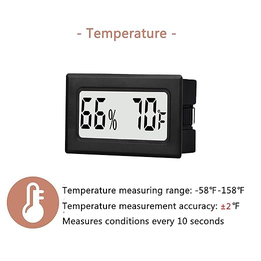 6 Pack Mini Small Digital Hygrometer Thermometer Indoor Temperature and Humidity Meter Gauge with Temp Humidity Sensor Monitor Fahrenheit (℉) for Jars,Home,Room