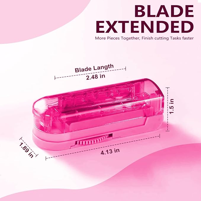 Pill Cutter Splitter for Small and Tiny Pills, Precision Cutting for Tablets - Accurately Cuts Multiple Pills at Once. Sharp Blade with Safety Guard (Pink)