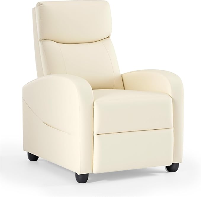 OLIXIS Recliner Chair for Adults, Home Theater Seating with Lumbar Support | Fabric Reclining Sofa for Adults, Sofa Chair Seat, Living Room, Recliners, Beige