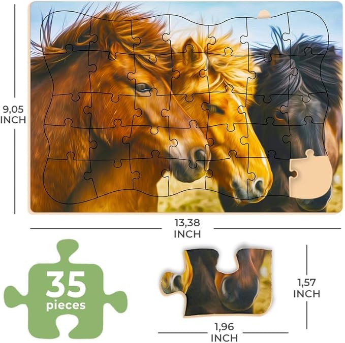QUOKKA 35 Piece Dementia Activities for Adults - 3 Set Dementia Puzzles for Elderly - Large Piece Gifts Products for Seniors - Alzheimers Jigsaw Puzzle Games for Adults - Birds, Steeds, and Old City