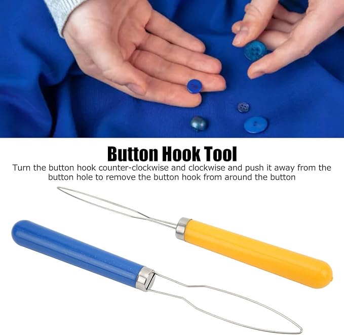 Button Hook with Zipper Pull, Dressing Stick Button Helper Tool for Elderly Button Puller Tool Button Assist Tool Assistive Devices for Disabled