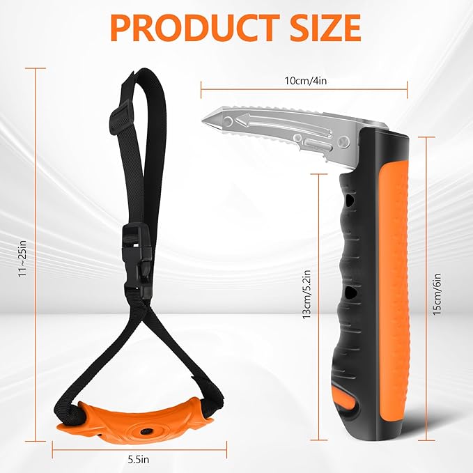 Car Door Handle for Elderly - 2025 New 3-in-1 Car Handle Assist, 2 Pack Auto Cane Portable Vehicle Support Handle Door Assist Bar, Max Load 500 Lbs, Anti-Slip Design (Orange-Car Handle +Strap)