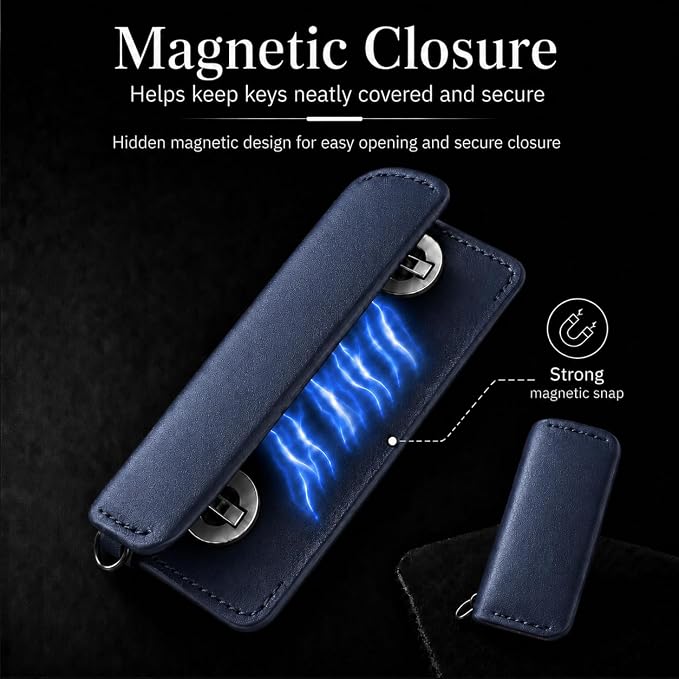 Key Organizer Compact Key Holder Leather Keychain Minimalist key case key holder for keychain Secures 2-8 Keys