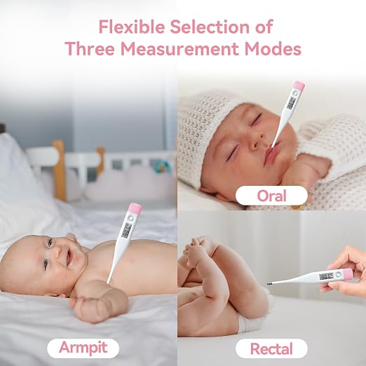 Digital Oral Thermometer for Adults, Children & Baby | LCD display, fast reading, fever alarm, supports oral, rectal & underarm temperature measurement