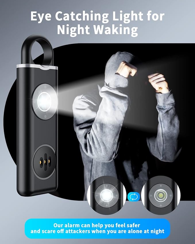 ELECPOW Personal Safety Alarm for Women, Rechargble Keychain Safety Alarm, Personal Protection Weapon for Women,Brightness Strobe Light and Loud Siren for Elders & Womens & Kids Emergency Call