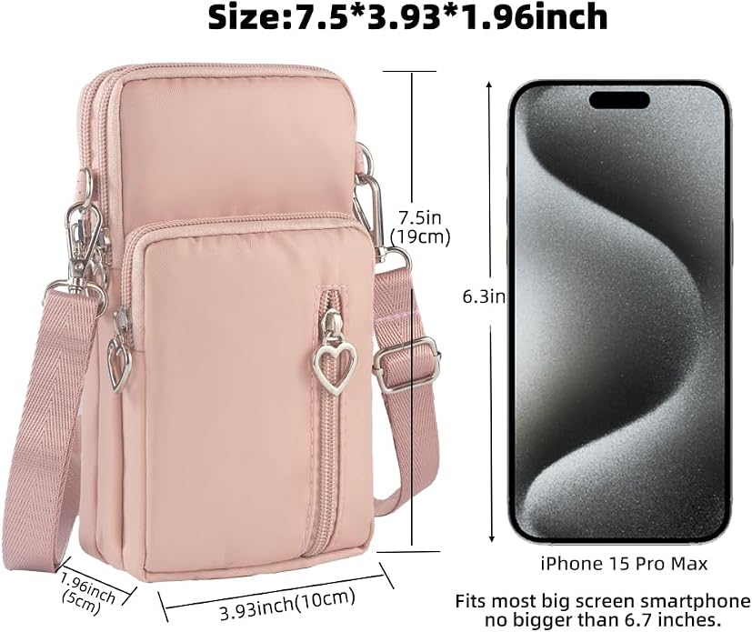 Small Crossbody Bag for Women - Mini Phone Purses with Crossbody Strap and Wallet - Nylon Arm Bag