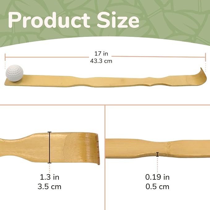 BambooMN 2X 17 Bamboo Bonger Back Scratcher & Travel Size - 3 Total Units