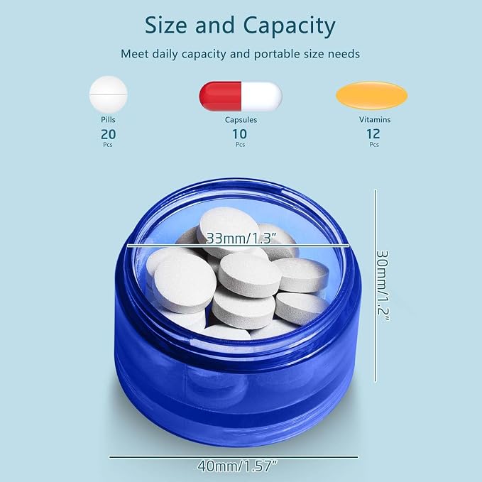 Cylindrical Pocket Pharmacy Moisture-Proof Travel Pill Organizer Free Combination of Seven Colors Pill Box 7 Day