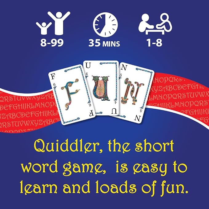 SET Enterprises Quiddler Word Game | Family Game Night, Travel Games, Screen-Free, Travel Game, Holiday Game, Playing Cards