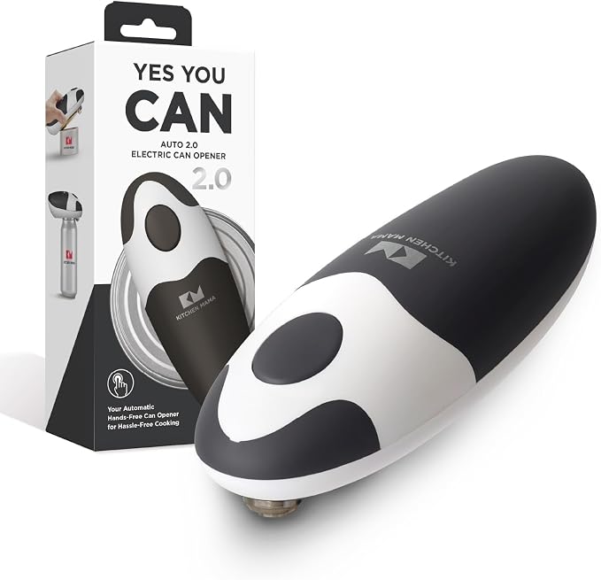 Kitchen Mama Auto 2.0 Electric Can Opener, Onyx Mist | Refined Blade, Automatic Hands Free, Smooth Edge, Food-Safe, Battery Operated