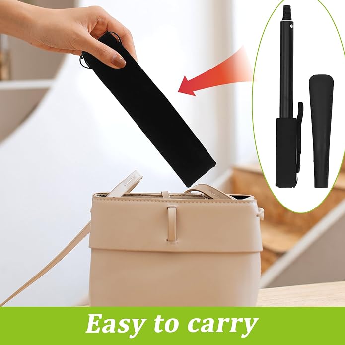 Shudyear Shoe Horn Handle Metal Retractable Shoehorn - Heavy Duty Extendable Shoe Horn with Locking Design, No Bending Shoe Helper for Seniors Elderly Men Women Boots
