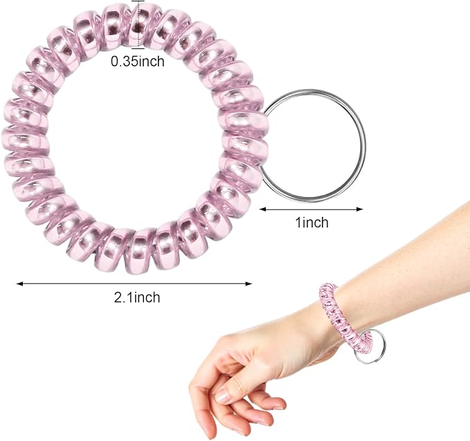 Spiral Coil Keychain, Anti-lost Key Chain Holder Lanyard Cord for Sauna Outdoor Sports and Gym Pool
