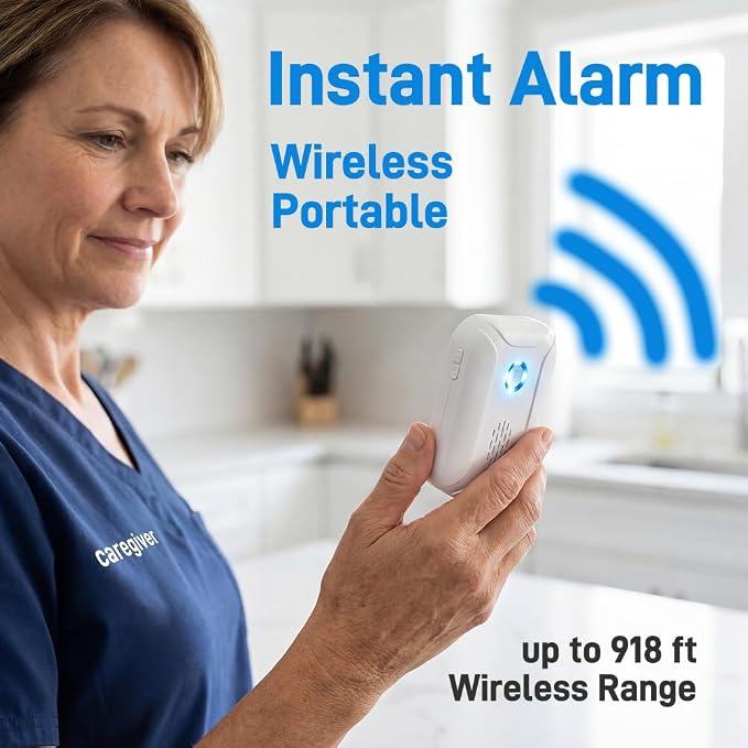 HENDUN Motion Sensor Doorbell , Bed Alarms for Elderly Dementia Patients , Door Chime for Business,Entry Alert Store Welcome Buzzer Monitor , Fall Detection Alarm for Seniors , Caregiver Reminder