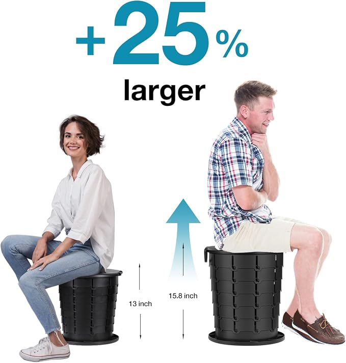 Upgrade Retractable Portable Toilet Travel Toilet Adjustable Height Camping Toilet Portable Potty for Adults Kids, Foldable Portable Toilet for Camping/Car