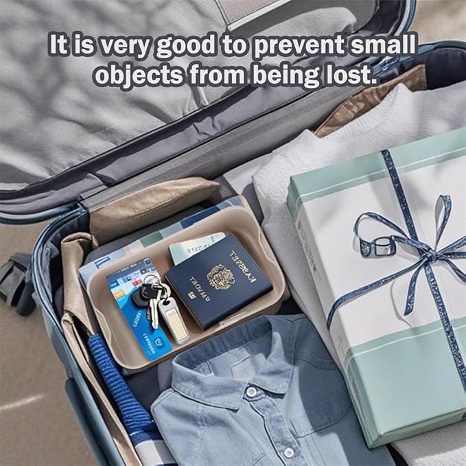 Medicine Lock Box with Code, Lockable Storage Box, Small Lock Box for Medication Safe/Personal Items/Home/Office/Dorm, Navy Grey, Beige