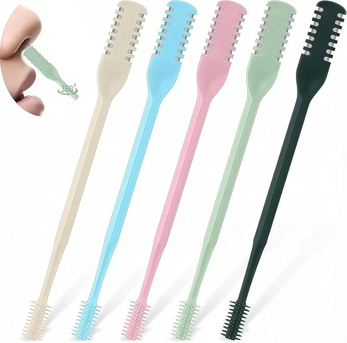 2026 Upgraded 2-in-1 Nasal Hair Cutter, 360° Rotating Double-Sided Blade, Washable Portable Grooming Tool for Men & Women, Travel Essential (Colorful-5PCS)