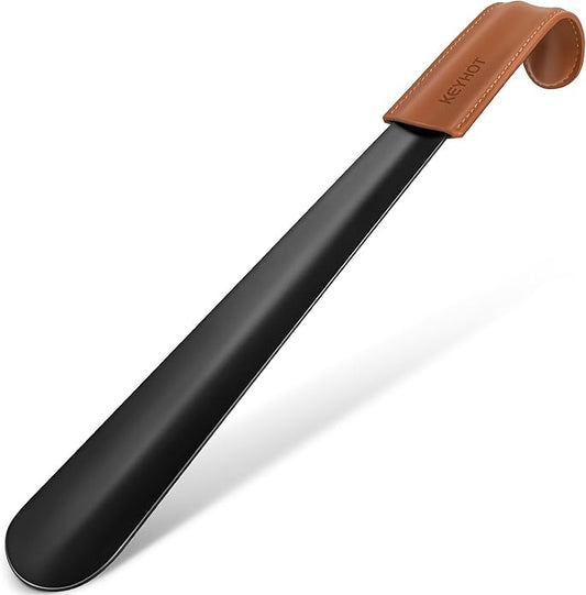 Shoe Horn Long Handle for Seniors Men Women,Long Metal Shoehorn for Boots,16.5" Stainless Steel Shoe Spoon Helper