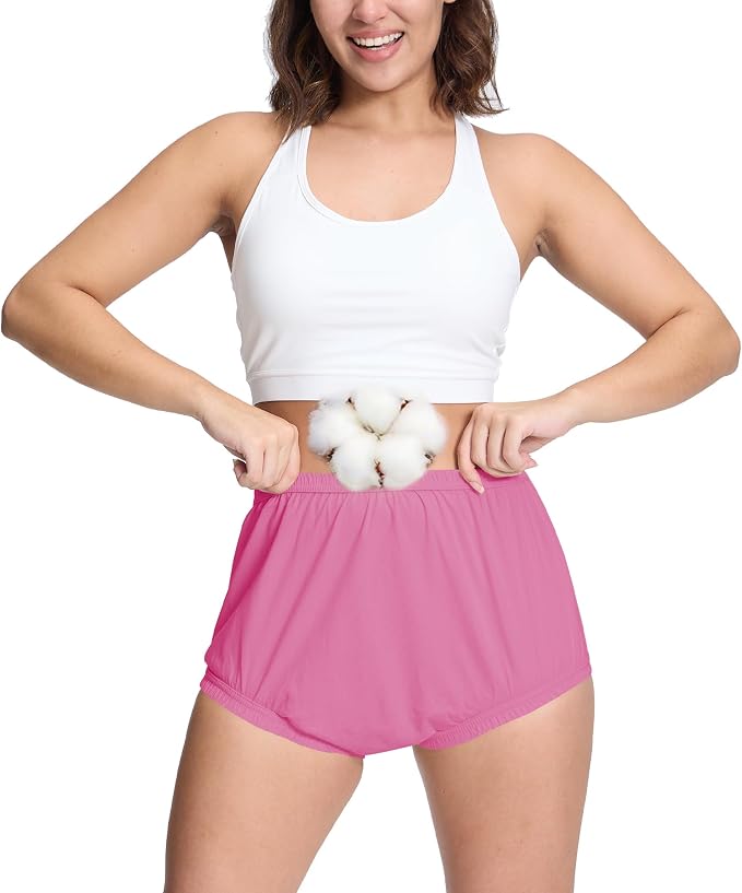 Womens Waterproof Incontinence Pants Leakproof Adult Diaper Covers Plastic Rubber Underwear Alternative(Pink，L)