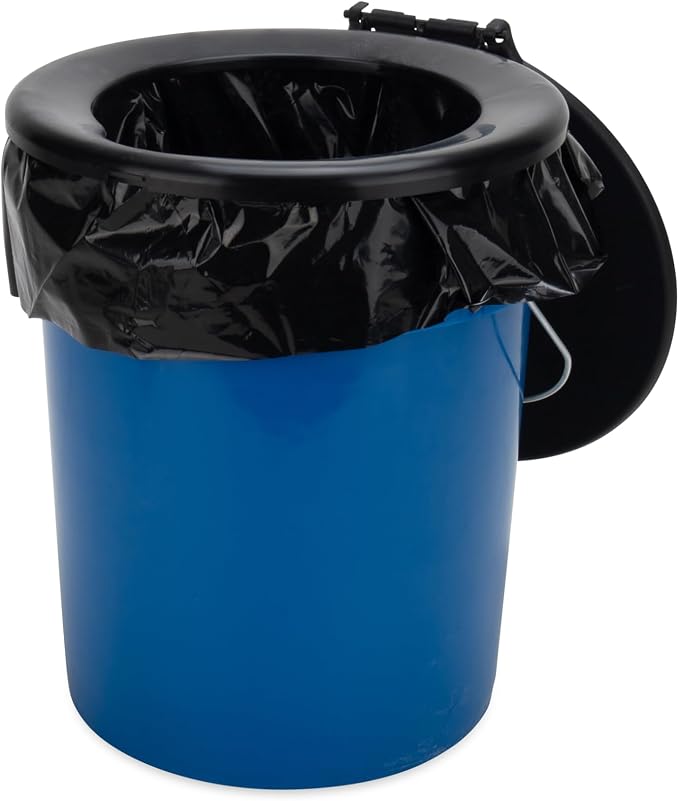 Camco Portable Toilet Bucket with Seat & Lid – 5-Gallon Camping Toilet with Bag Liners & Carry Handle – Lightweight, Easy to Clean, Durable – Ideal for Outdoor, RV, Hunting & Emergency Use (41549)