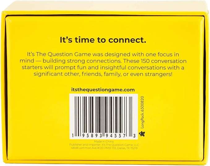 It's The Question Game - 150 Conversation Starters/Questions to Create Stronger Connections for Friends, Family, Couples, and Strangers