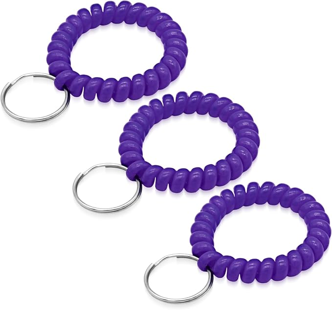 Spiral Coil Keychain, Anti-lost Key Chain Holder Lanyard Cord for Sauna Outdoor Sports and Gym Pool