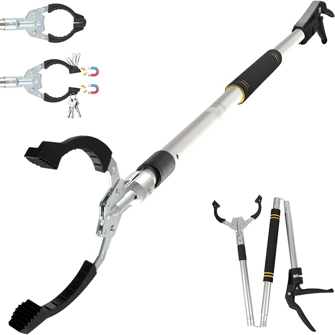 Grabber Reacher Tool with Magnetic Tip, 53" Reacher Grabber Tool Aluminum with 6" JJaw Opening Trash Picker Upper for Home Garden Garage Yard Outdoor & Daily Use