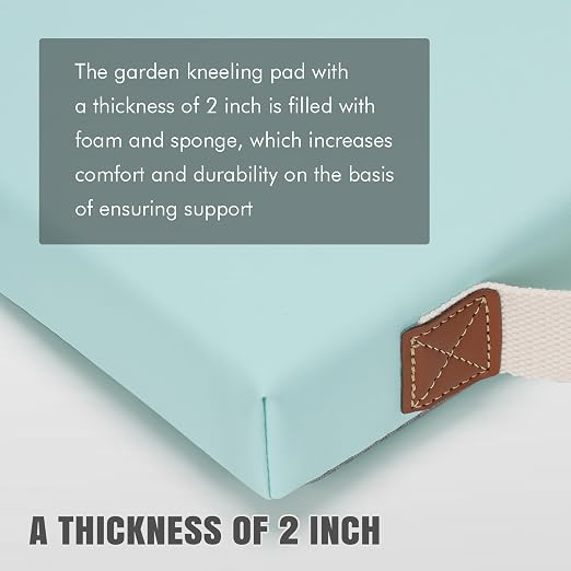 HappyPicnic Waterproof Garden Kneeling Pad, 2in Thick, Green, 1 Pack | Soft High-density Foam knee support, with Handle, Easy to Clean, Non-slip, for Gardening, Yoga, Prayer, Housework, Exercise