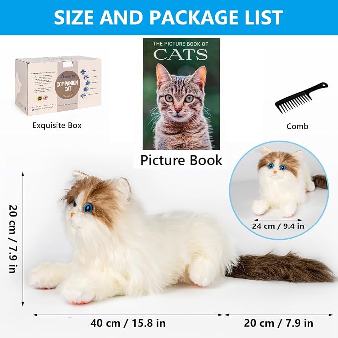 Assistex Therapy Cat Plush for Seniors with Dementia – Realistic Pet Companion for Alzheimer’s, Memory Loss, Elderly Comfort – Soft, Calming, Lifelike Cat Toy