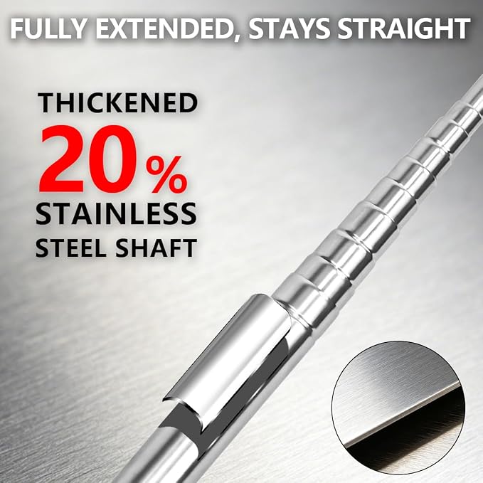 HOW TRUE 7Ft/9Ft Telescopic Golf Ball Retriever, Extendable Stainless Steel Golf Ball Picker Upper Tool, Portable Grabber for Water, Golf Accessories Gifts for Men Women