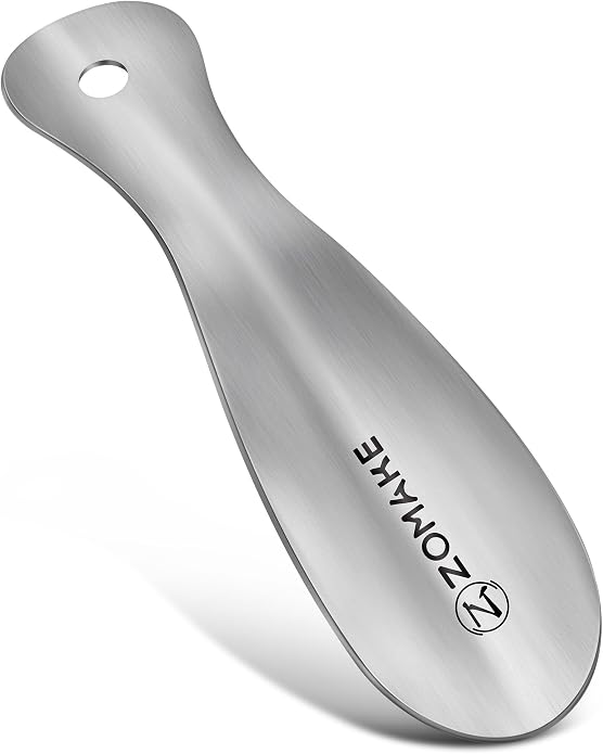 ZOMAKE Metal Shoe Horn, Small Travel Shoehorn for Men Women Kids, 5.9''/7.3''/7.5'' Portable Shoe Spoon Helper