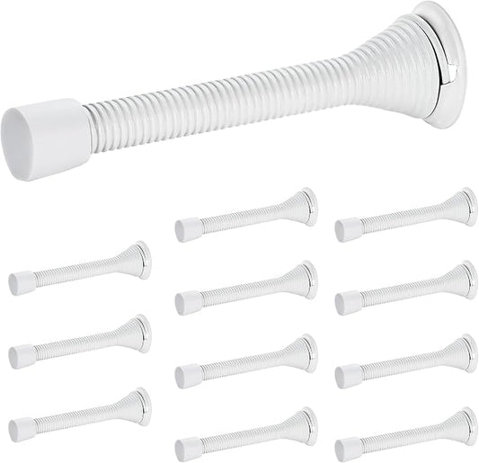 Ravinte Door Stoppers, 12 Pack White Spring Door Stops with Rubber Bumper, Door Stoppers for Bottom of Door