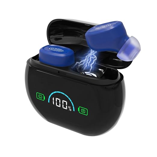 Hearing Aids, Hearing Aids for Seniors, Hearing Aid with Noise Cancelling for Adults, Digital Rechargeable Nearly Invisible Lightweight Amplifiers for Women as Great Gift(Blue)