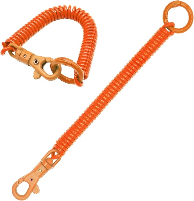 Spiral Coil Spring Keychain, Anti-lost Key Chain Holder Lanyard Cord with Lobster Clasp