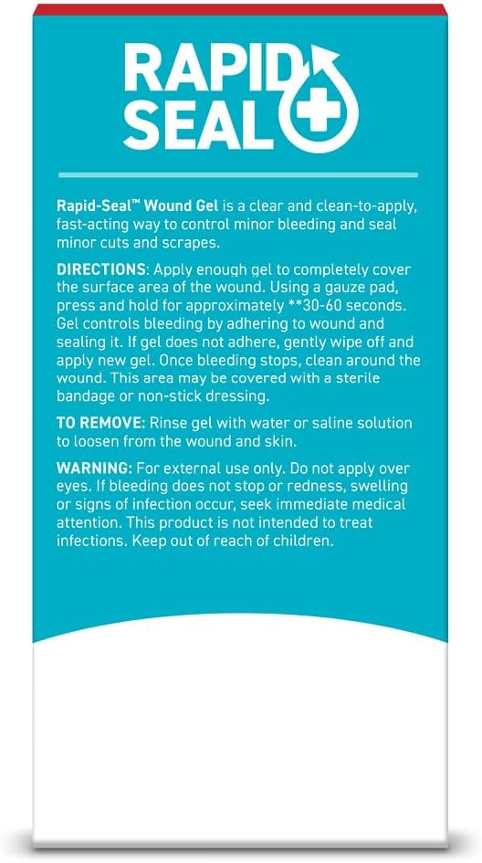 Rapid-Seal Wound Gel (1 Tube) | Stops Bleeding in Seconds | Ideal for Cuts, Scrapes, Razor Nicks for Emergency First Aid Supplies