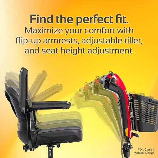 Rascal Conquest 3-Wheel Heavy-Duty Outdoor Mobility Scooter, Long-Range Battery-Powered Electric Travel, 350lb Capacity, Battery Included