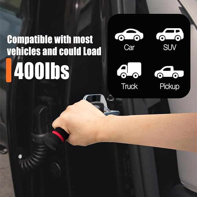 Car Handle Assist for Elderly Car Door Handle Multifunction Handle Car Door Latch Handle for Seniors and Handicapped(Red)