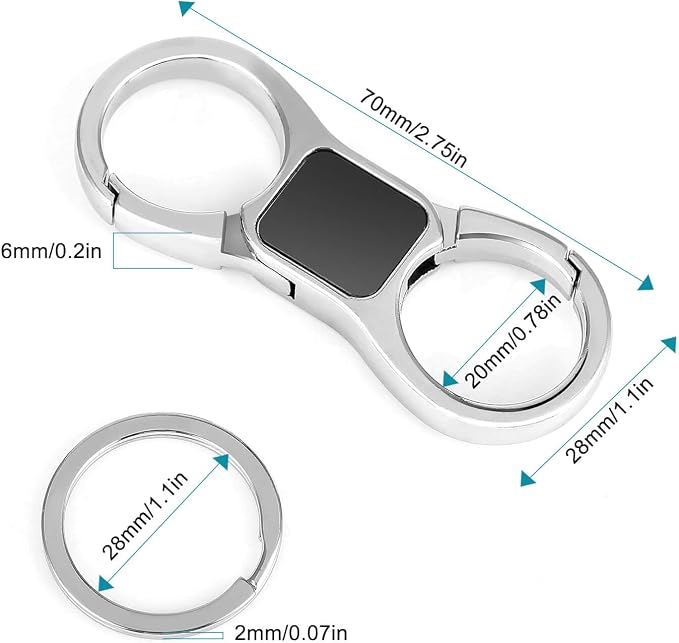 DAYGOS Key Chain, Quick Release Car Keychain with 8 Key Rings for Men | Heavy Duty, Easy Detachable Keychains Organizer, Portable Multi Key Ring Clip with Spring Hooks