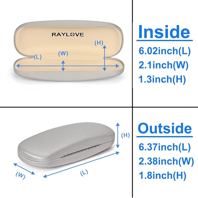 RayLove Unisex Hard Shell Eyeglasses Cases, Protective Case For Glasses