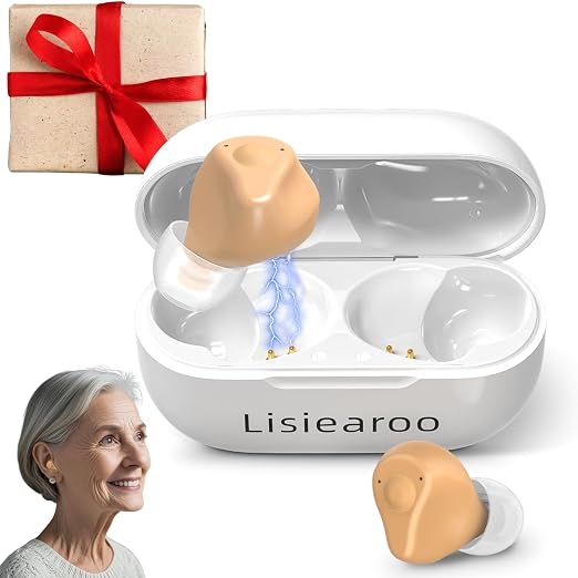 Hearing Aids for Men Women Tinnitus Relief Noise Reduction 16-Channel OTC Hearing Amplifiers for Seniors Hearing Loss, Rechargeable with ONSEMI Chip, Lightweight In-Ear Design Auto On/Off