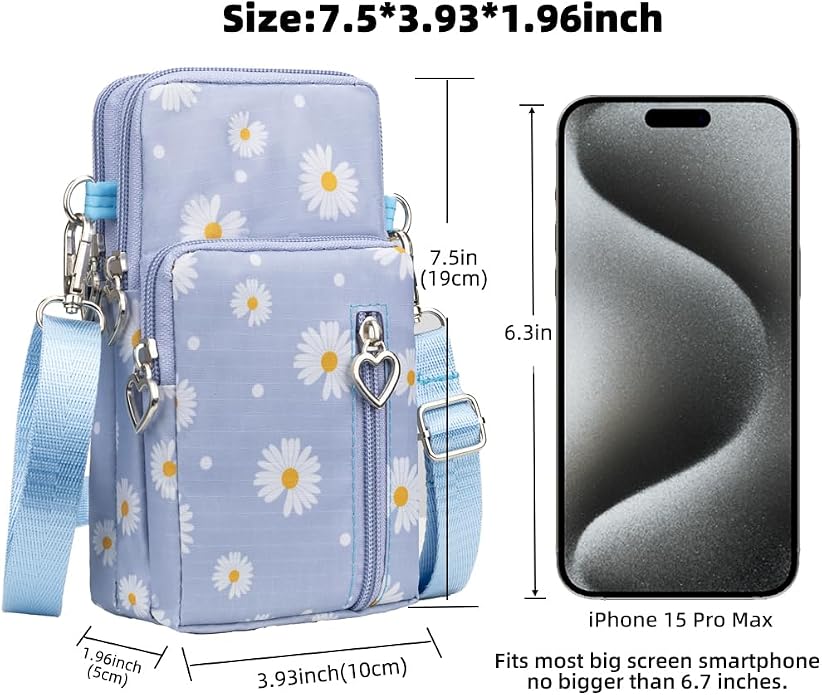 Small Crossbody Bag for Women - Mini Phone Purses with Crossbody Strap and Wallet - Nylon Arm Bag