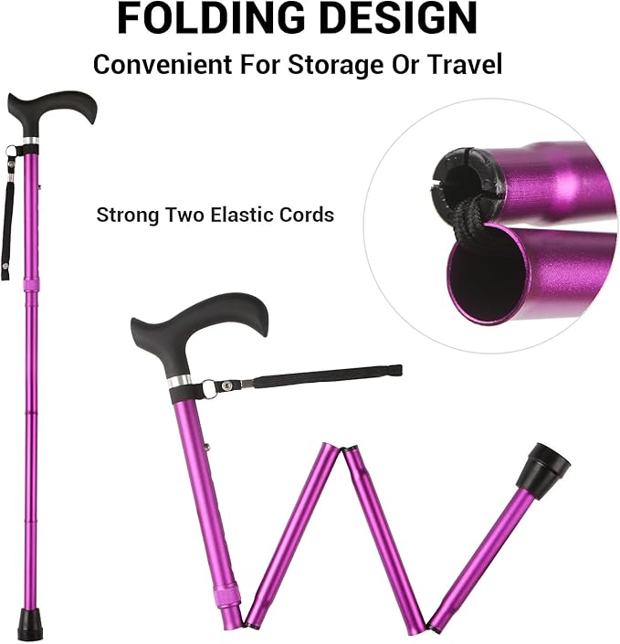 Walking Cane - Collapsible Adjustable Folding Canes for Men & Women, Walking Stick with for Seniors & Adults