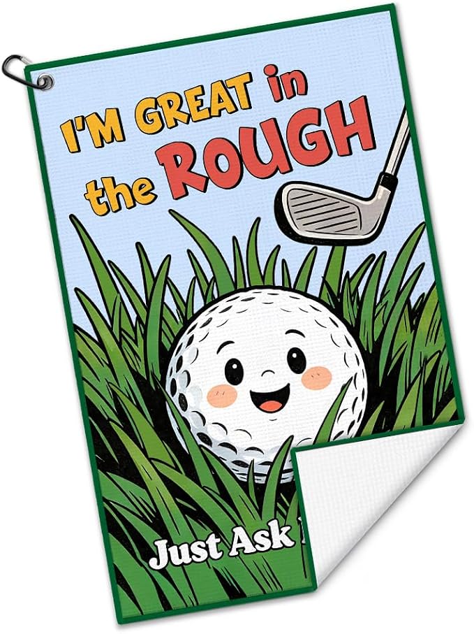 Gkodw I'm Great in The Rough Golf Towel with Clip, Funny Golf Bag Accessories for Women, Golfing Accessories for Lady, Birthday Retirement Gifts for Golfer, Golfing Gifts for Daughter Sister Friend